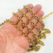 Gold Plated Sterling Silver Hollow Round Link Chain